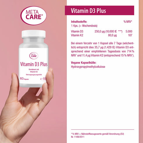 META-CARE Vitamin D3 Plus Inhaltsstoffe